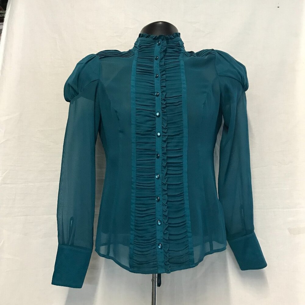 BEBE Beautiful Women’s Silk Corset Dress Shirt. SZ SMALL